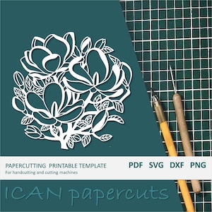 Pansy - Papercut Template - Handcut / Pdf File / Papercutting / DIY / Svg file / Personal & Commercial use