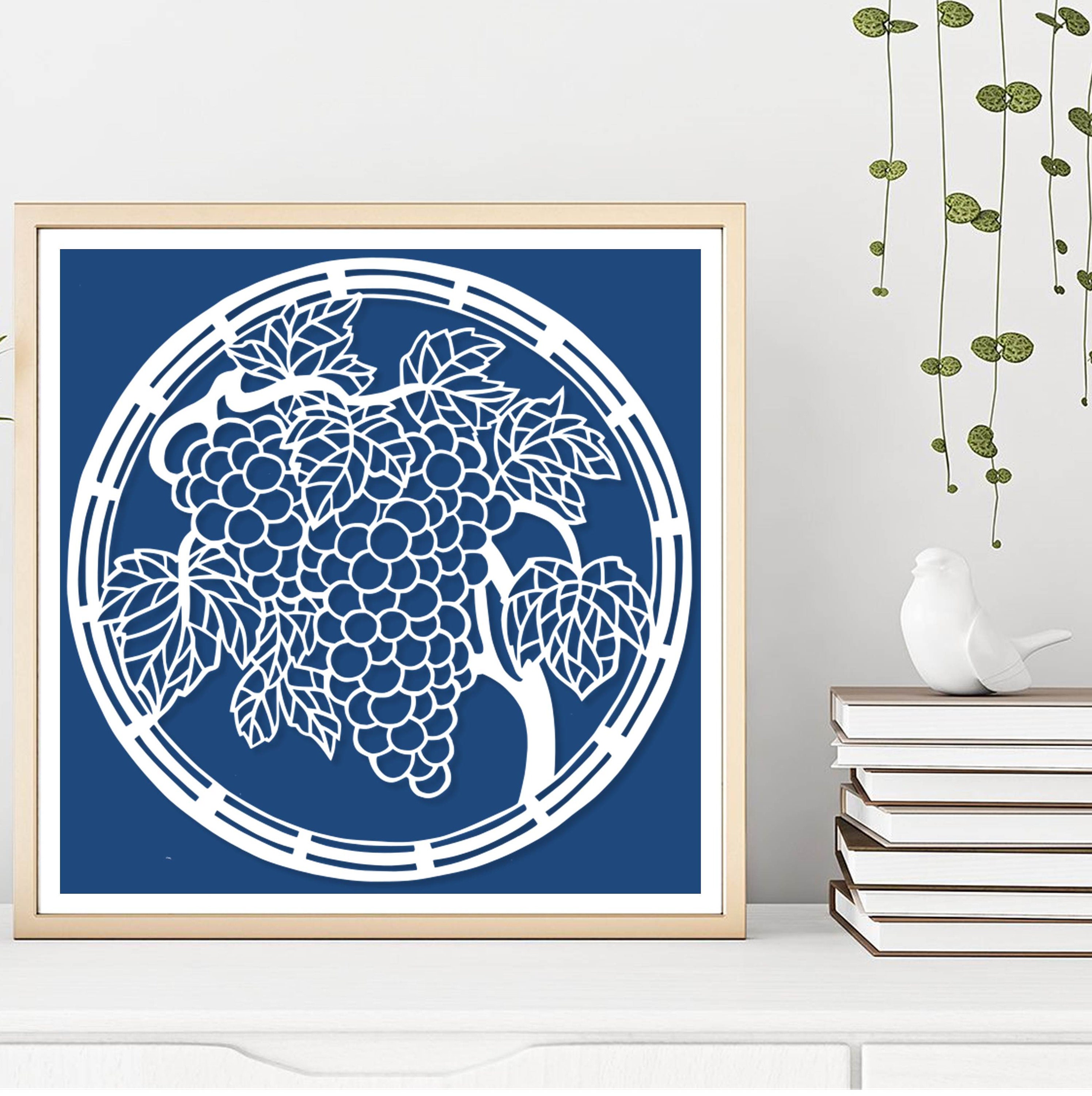 Grapes - Papercut Template - Handcut / Pdf File / Papercutting / DIY ...