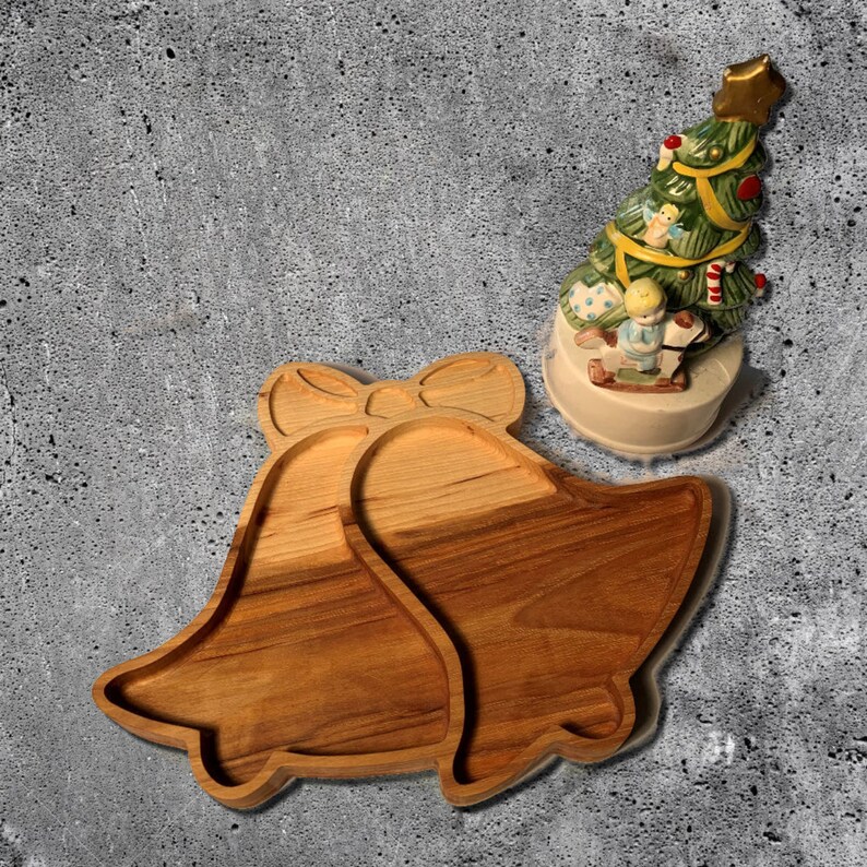 Christmas Bells Tray Holiday Tray Wood Tray Wood Holiday Etsy