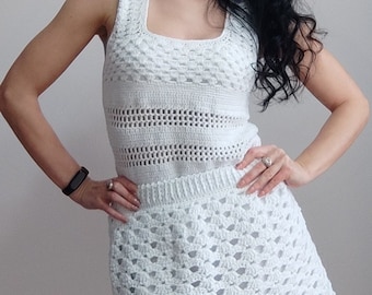 Quadratisches Tanktop mit Trägern und Flip-Rock-Muster als PDF - Größe S-XL - Schriftliche Anleitung, Fotos