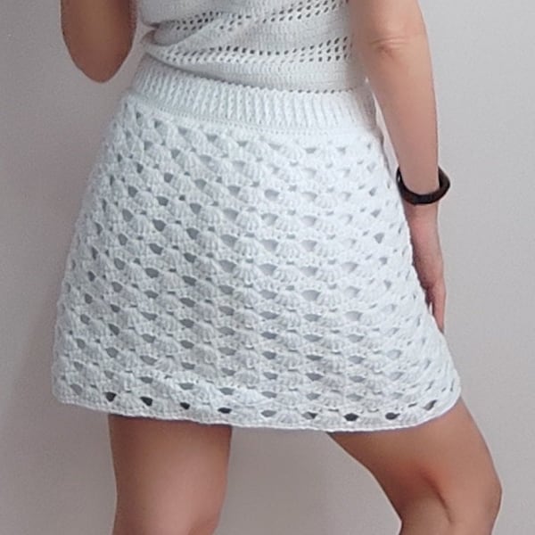 CROCHET PATTERN PDF Mini Flip Skirt , Instant Download Pattern A-line Crochet Skirt , Romantic and Elegant Womens Crochet Short Skirt