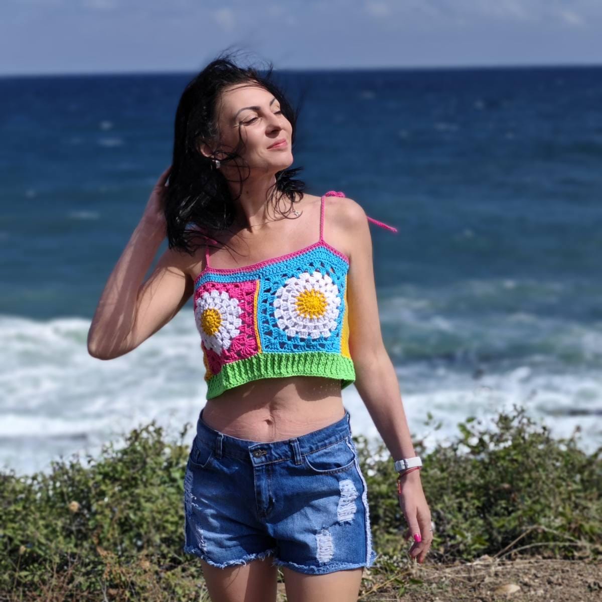 Crochet Pattern in PDF Combo Cardigan and Tank Top With