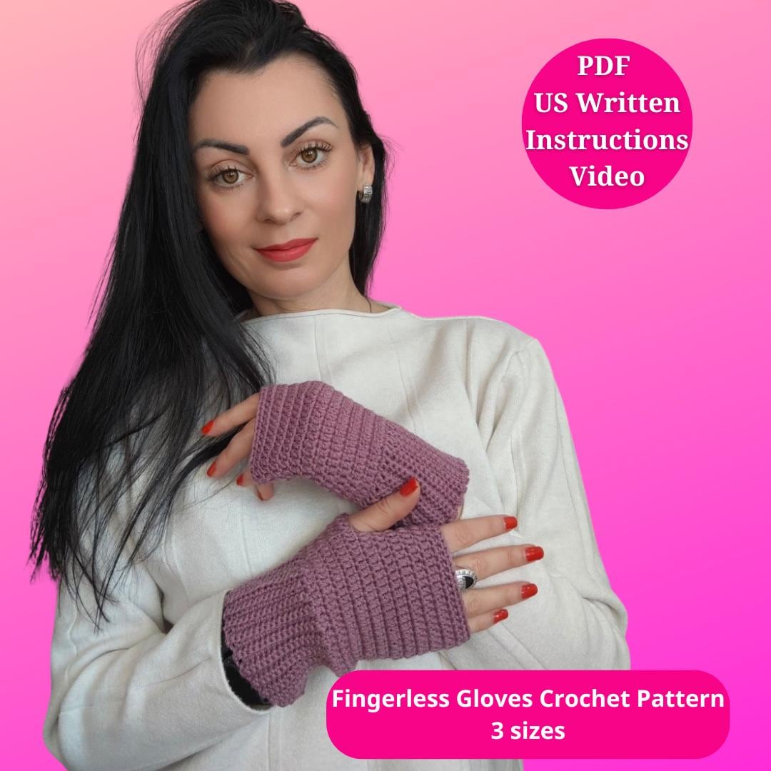 Crochet Pattern Easy Fingerless Gloves for Beginners - Etsy