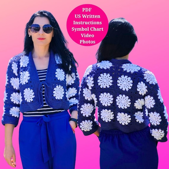 Easy Granny Square Bolero Jacket Crochet Pattern for Beginner