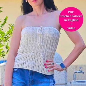 Crochet Tube Top Pattern in S- 5XL size with Video Tutorial
