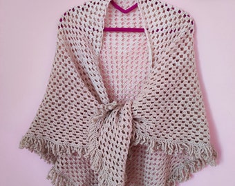 Easy Granny Triangle Shawl  Scarf Crochet Pattern in PDF - video tutorial and diagram chart