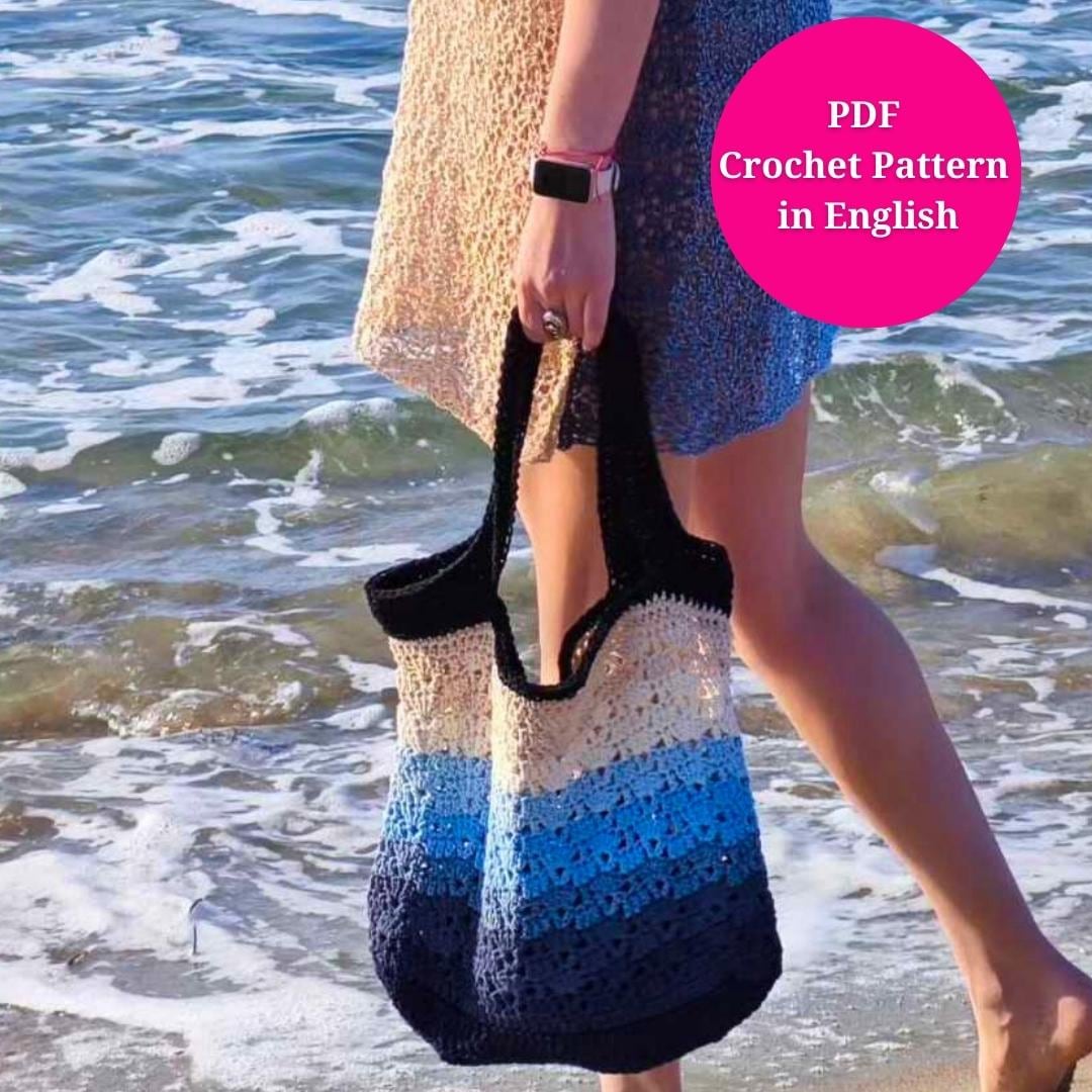 Crochet Easy Mesh Tote Bag Mandala Macrame Yarn Pattern in PDF ...