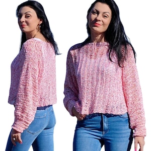 Crochet Mesh Stitch Blouse Pattern, Long Sleeve Cotton Top PDF, Beginner Friendly, All Sizes S–5XL, Easy Crochet Tutorial, US Terms, Video