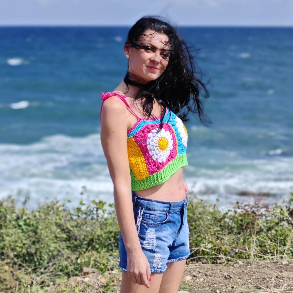 Crochet Pattern in PDF Combo Cardigan and Tank Top With