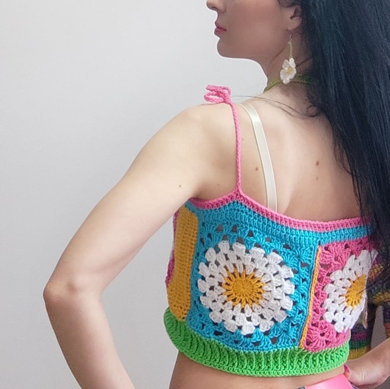 Daisy Crop Top Crochet Pattern in PDF Summer Daisy Vest - Etsy