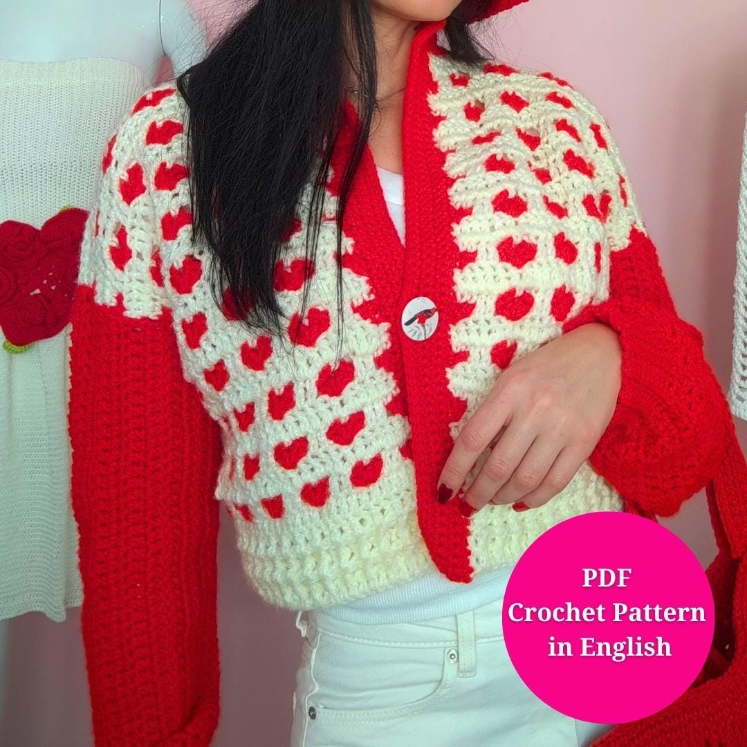 39 Crochet Button Patterns and Projects That Show Them Off 13 Easy Heart Stitch Cropped Cardigan Pattern Single Button