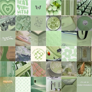 60 DIGITAL Sage Green Aesthetic Collage Sage Green Photo Wallpaper ...