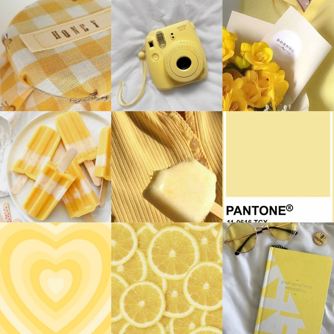 60 DIGITAL Yellow Aesthetic Collage Kit Yellow Collage Kit Etsy UK