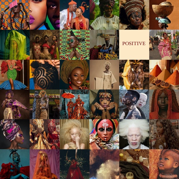 60 DIGITAL Captivating Wall Décor Photos, African Pride Collage Kit African  Culture Wallpaper Collage 