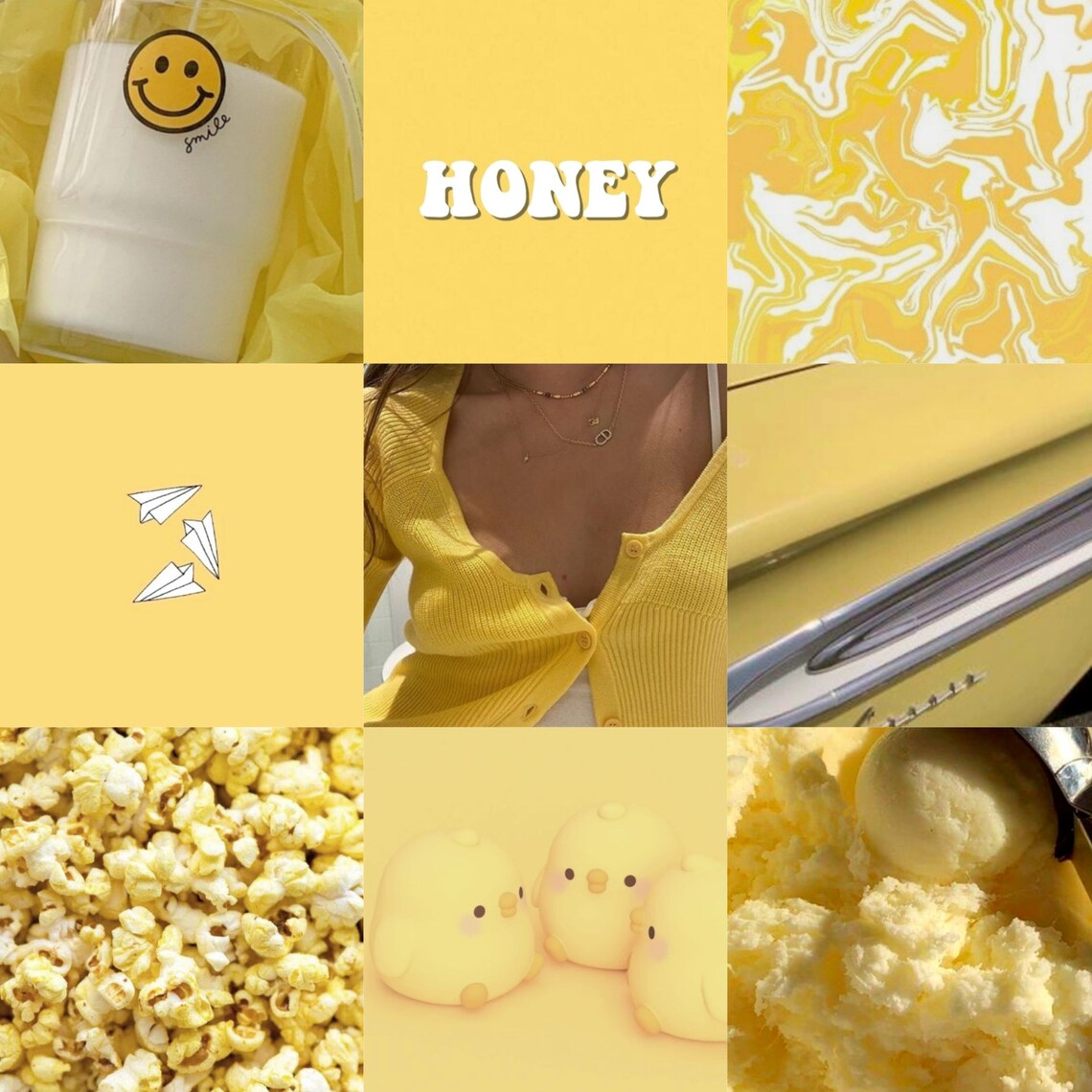 60 DIGITAL Yellow Aesthetic Collage Kit Yellow Collage Kit Etsy UK