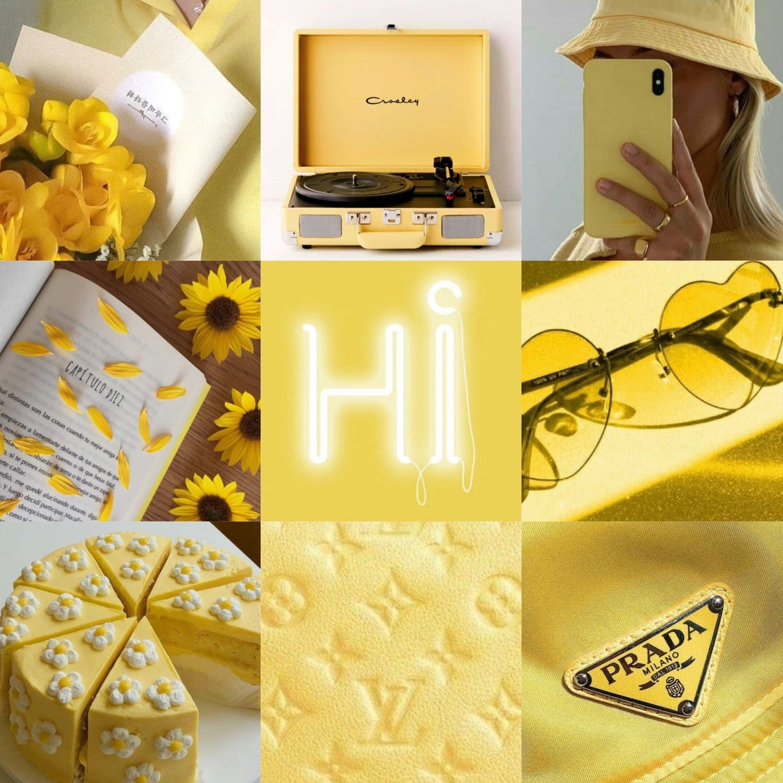 60 DIGITAL Yellow Aesthetic Collage Kit Yellow Collage Kit Etsy UK