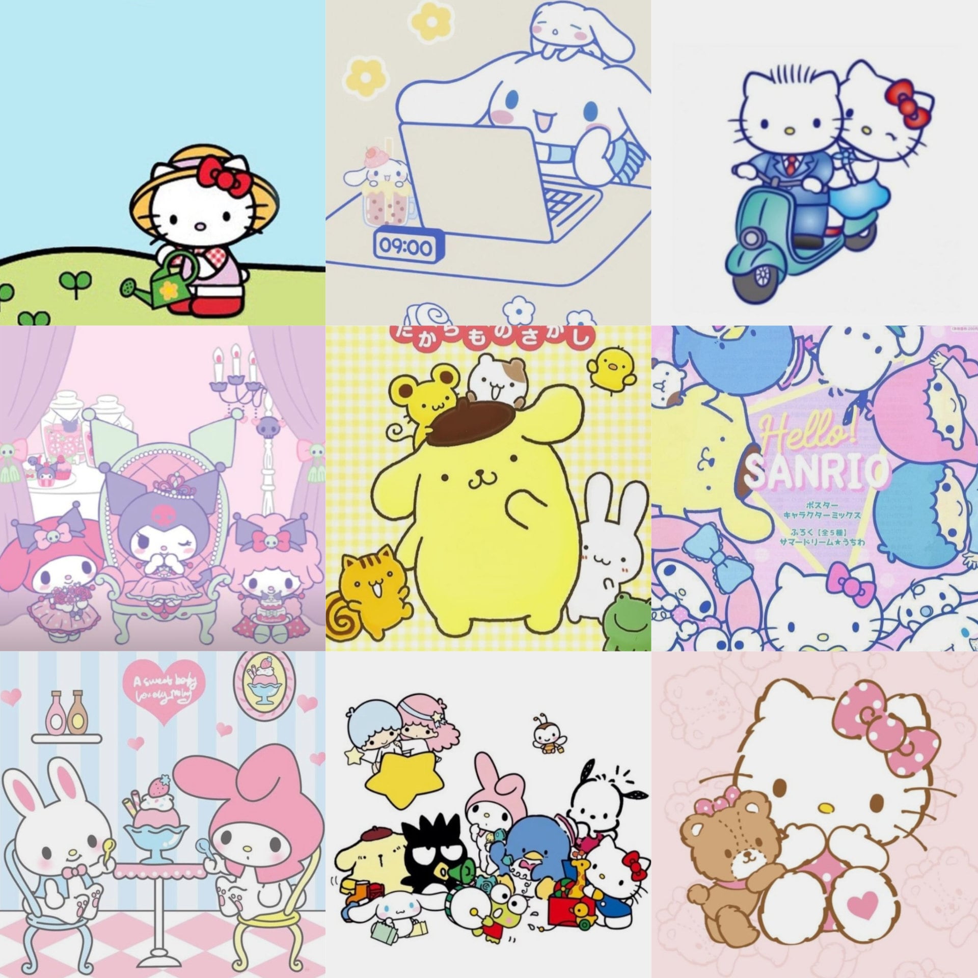 10/30/60/125pcs Kawaii Sanrio Stickers Aesthetic Hello Kitty