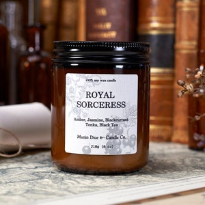 Royal Sorceress Scented Soy Candle, Fantasy Inspired Handmade Candle
