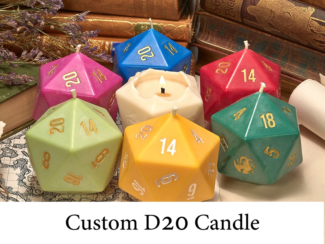 Custom Scented D20 Candle Dnd Dice Candle Choose Your Scent Etsy