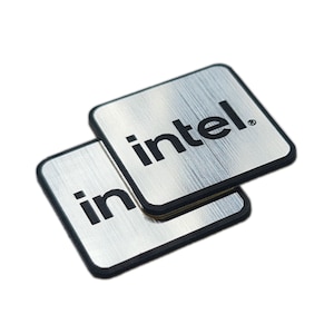 Intel - Sticker Case Badge Decal Aufkleber Decal - Two Emblems - New Intel Logo 2022 Updated