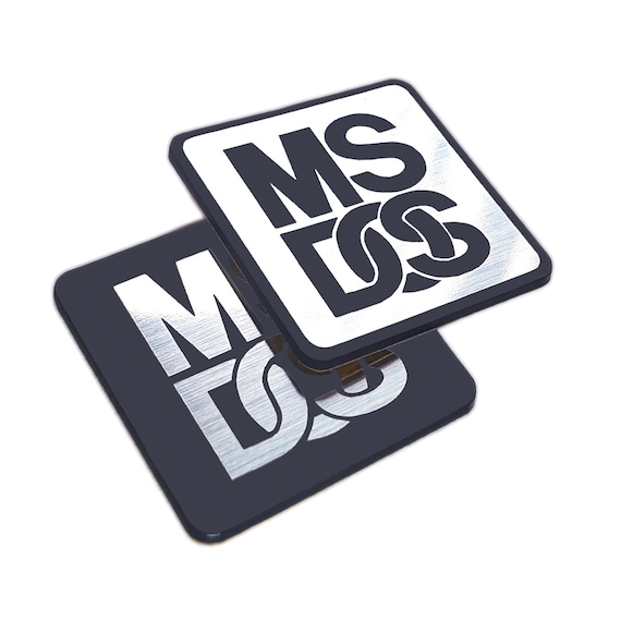 MS DOS Sticker Hülle Abzeichen Aufkleber Aufkleber Zwei Embleme