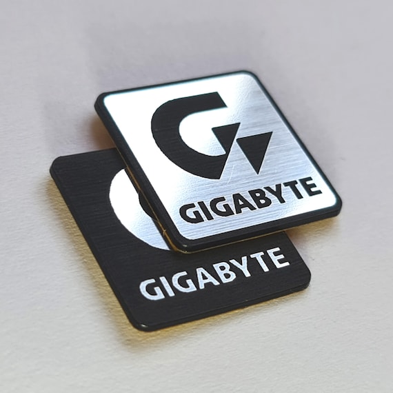 Gigabyte Sticker Case Badge Emblem Aufkleber Decal TWO Emblems 