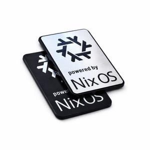 Nix OS Linux Sticker Case Badge - Chrome Reflective - 35mm x 25mm (TWO pieces)