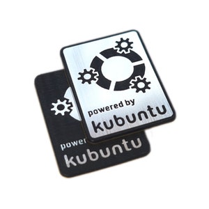 Kubuntu Sticker Badge Emblem Aufkleber Decal - TWO Emblems