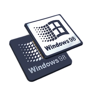 Windows 98 - Adesivo Custodia Badge EmblemA Aufkleber Decal - Due emblemi