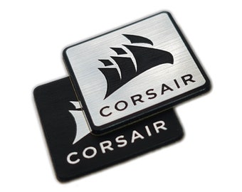 Corsair - Sticker Case Badge Decal Aufkleber Decal - Deux emblèmes - Nouveau logo Corsair 2022 mis à jour