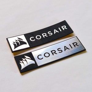 Corsair - ステッカーケースバッジエンブレムステッカーデカール - 2つのエンブレム - 新しいCorsairロゴ2022更新