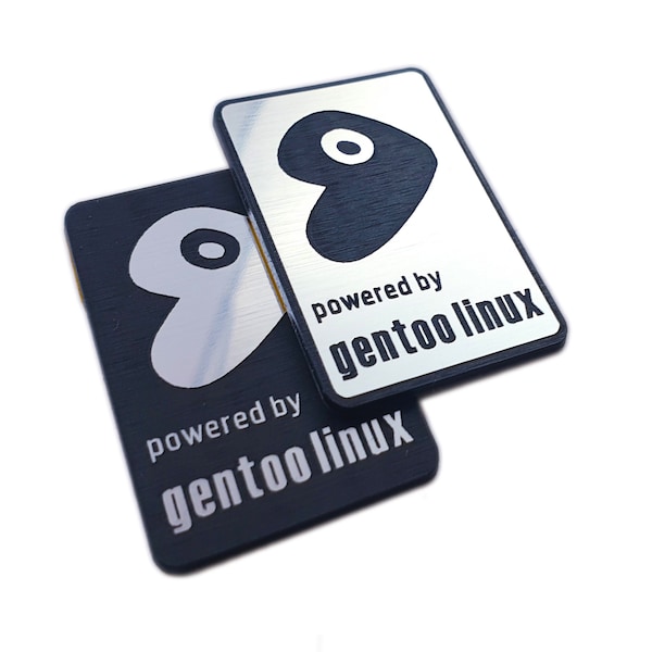 Gentoo Linux Sticker Badge Emblem Aufkleber Decal - TWO Emblems