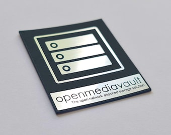 Open Media Vault - OMV - Sticker Badge Emblem Aufkleber Decal - 54 mm x 48 mm