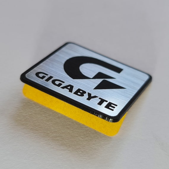 Gigabyte Sticker Case Badge Emblem Aufkleber Decal TWO Emblems 