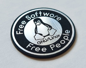 Linux Free Software Sticker Badge Emblem Aufkleber Decal - 35 mm x 35 mm