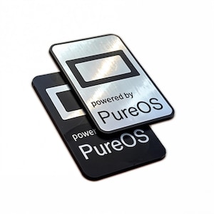 PureOS Linux Sticker Badge Emblem Aufkleber Decal - TWO Emblems