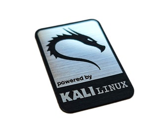 Emblema de la insignia de la caja de la etiqueta engomada de Kali Linux - Reflectante cromado - 37 mm x 25 mm