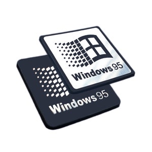 Windows 95 - Adesivo Custodia Badge EmblemA Aufkleber Decal - Due emblemi
