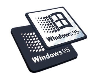 Windows 95 - Sticker Case Badge Emblem Aufkleber Decal - Deux emblèmes