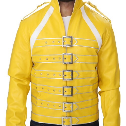 Freddie Mercury Jacket Queen Concert Belted Motorcycle shops Leather Jacket, Wembley Concert Genuine Leather Jacket Costume, Mens Leather Jacket