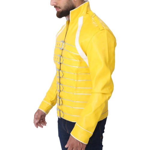 Freddie Mercury Jacket Queen Concert Belted Motorcycle shops Leather Jacket, Wembley Concert Genuine Leather Jacket Costume, Mens Leather Jacket