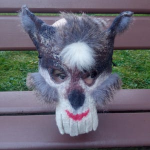 Felt Wolf Mask: Luxury Wool Costume, Carnival Mask