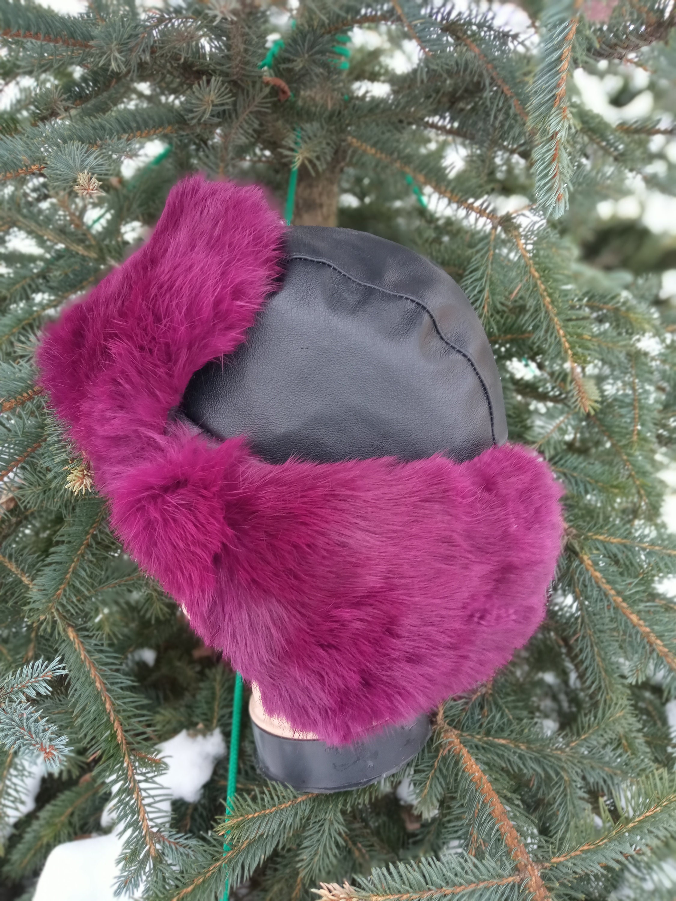 Bonnet Ushanka Fourrure Lapin Unisexe - Vraie Fourrure - Chapeau De Ski Hiver KAISHIN