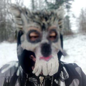 Felted Wolf Mask: Unisex Adult Costume, Cosplay, Halloween