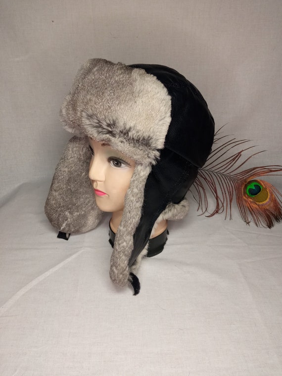 Mens Winter Hat With Earflaps Made of 
