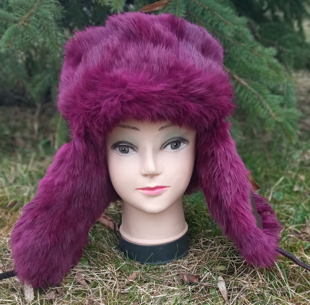 Bonnet Ushanka Unisexe Hiver - Oreillettes En Fourrure De Lapin Complète - Marque Kaishin