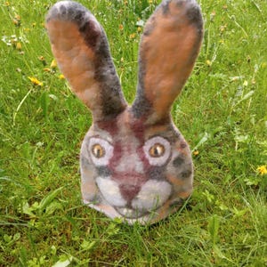Felted Merino Wool Hare Hat: Long Ears, Cosplay, Sauna
