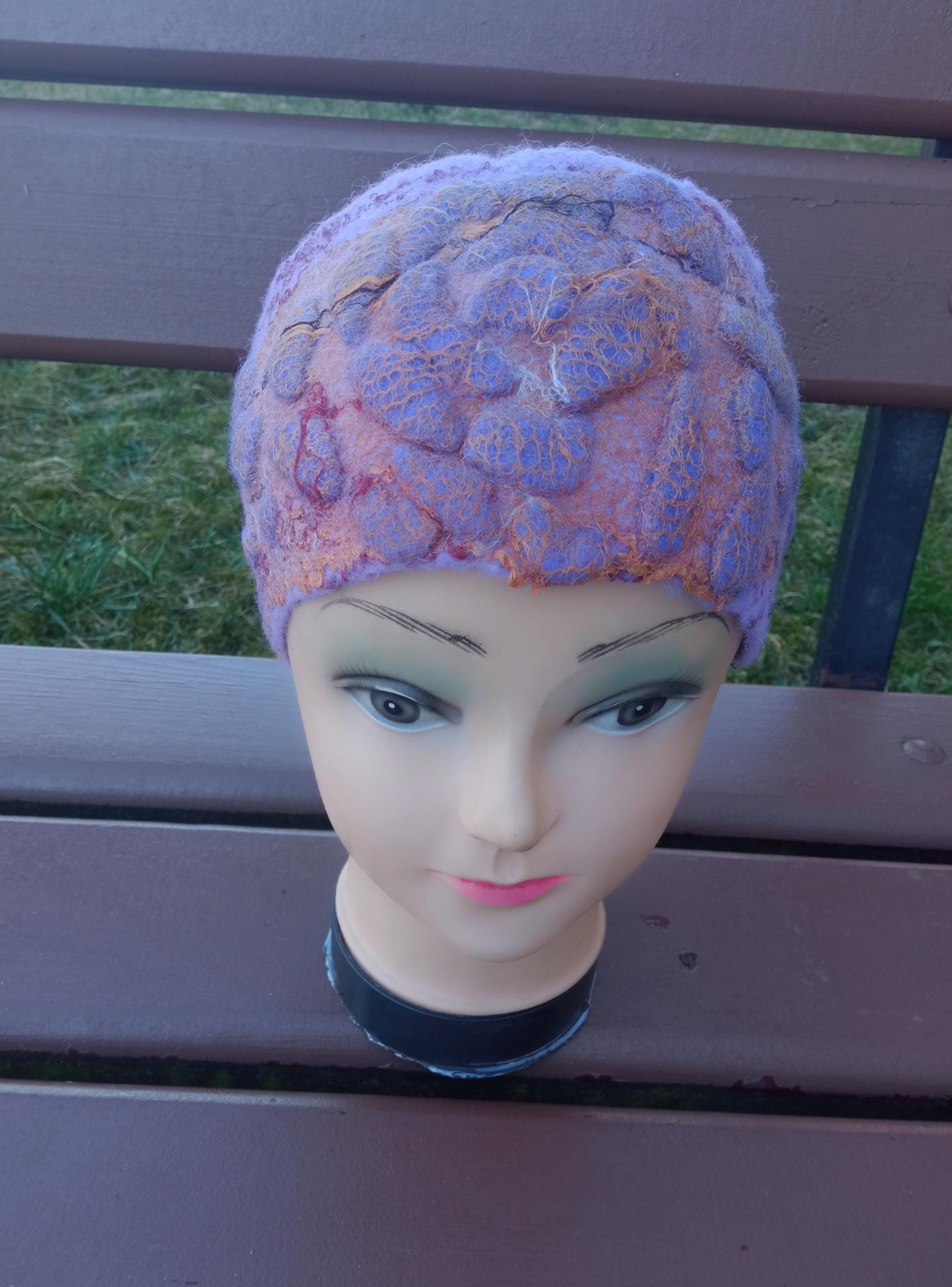 Felted Merino Wool Headband: Adjustable Nuno Felt Ribbon