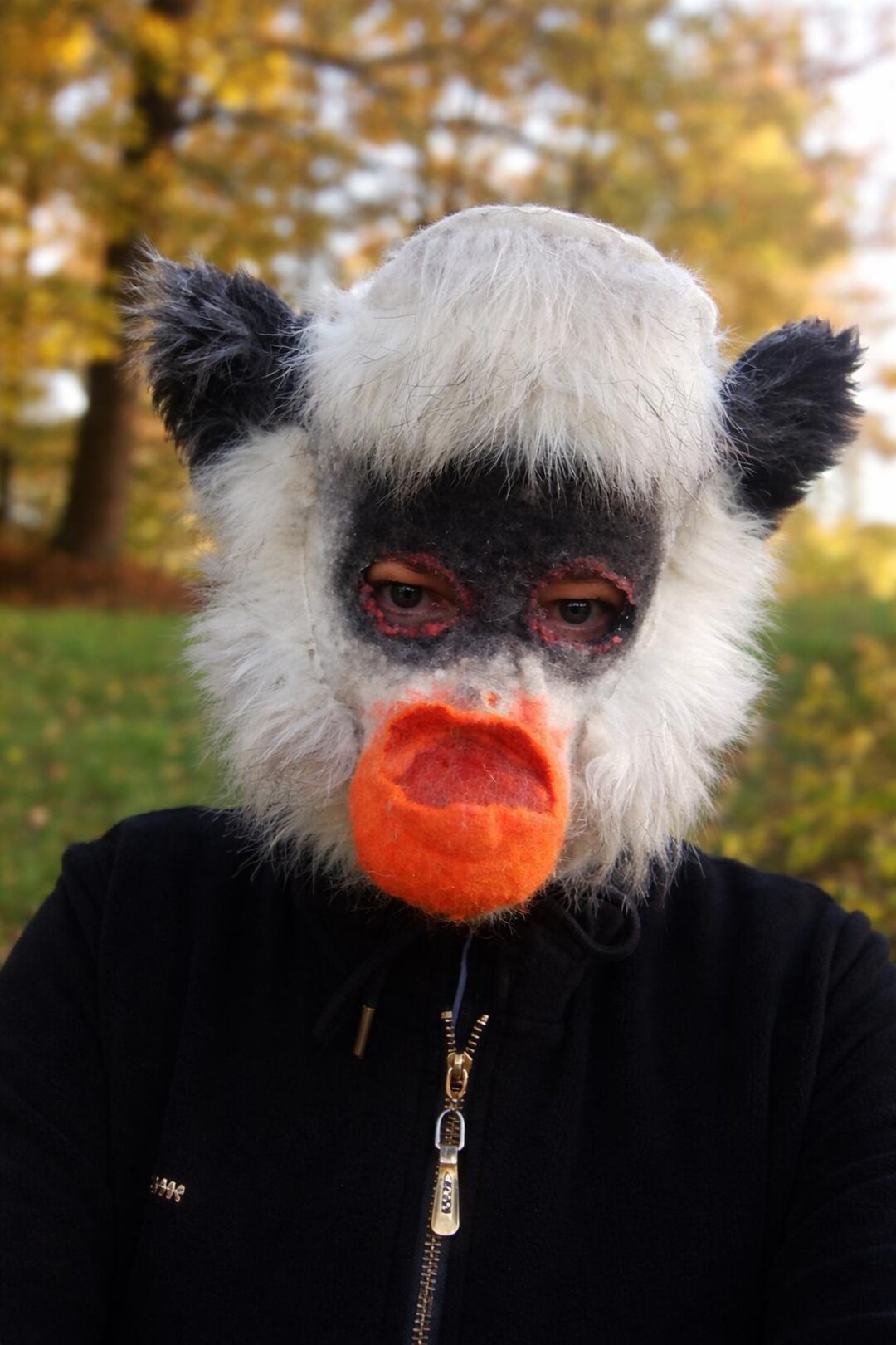 Monke Ripped Mask Handmade Felt Monkey Mask – Wet Felted Wool, Faux Fur Mask – Adult Teen ...