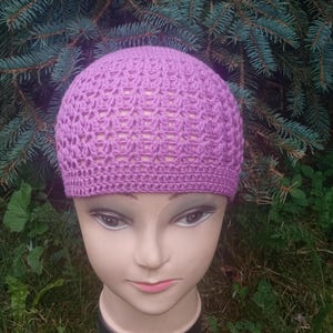 Crochet Cotton Fishnet Beret: Unisex Summer Hat